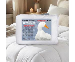 La biancheria per la casa Piumino d'Oca STREAM 500 gr. - 80% Piuma d'Oca e 20% Piumino - Bianco - Cm. 250X200