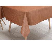 La biancheria per la casa Tovaglia LIMA Arancio - Tela Cerata Plastificata PVC Lavabile Antiscivolo Effetto Lino - Made in Italy Cm.140x300 x18 persone