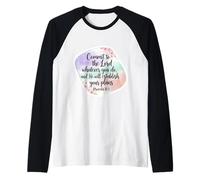 La Bibbia Cristiana Si impegna al Signore Qualunque Cosa tu Faccia Donna Maglia con Maniche Raglan