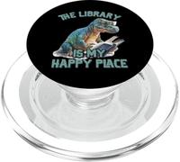 La biblioteca è il mio felice luogo insegnante di dinosauri PopSockets PopGrip per MagSafe