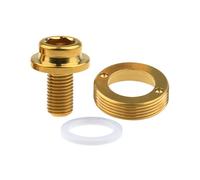 la bicicletta ha preso la vite, Set di bulloni for movimento centrale della bicicletta con distanziali in nylon e coperture for pedivelle M8x15mm multicolore(Gold 1 Set)