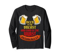 La Birra è Il Cibo per Il Seno è Il Wurst. Birra Oktoberfest Divertente Maglia a Manica