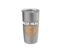 La birra guarisce papà scherza amante della birra Bevitore della battuta del papà Bicchiere termico in acciaio inox doppia parete