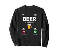 La birra sta chiamando, schermo del telefono divertente, design di chiamata dalla birra Felpa