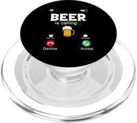 La birra sta chiamando, schermo del telefono divertente, design di chiamata dalla birra PopSockets PopGrip per MagSafe
