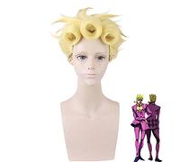 La bizzarra avventura di JoJo Giorno Giovanna Parrucca cosplay dorata Capelli in stile sintetico Halloween Giochi di ruolo GIOGIO + Cappellino parrucca PL-295