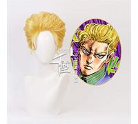 La bizzarra avventura di JoJo Giorno Giovanna Parrucca dorata Costume cosplay Parrucche per capelli in stile Halloween Gioco di ruolo GIOGIO