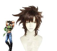 La bizzarra avventura di Jojo Joseph Joestar Parrucche Cosplay Parrucca corta sintetica marrone per il carnevale di Halloween
