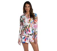 La Blanca Top da Bagno Rashguard a Maniche Lunghe Maglietta Rash Guard, Multi//Paradise City, M Donna