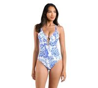 La Blanca Underwire Lace Up One Piece Swimsuit Costume Intero, Blu//Oltre Il Pacifico, 46 Donna