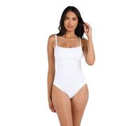 La Blanca Women's Island Goddess Rouched Body Lingerie Mio One Piece Swimsuit, White, 6