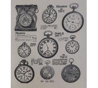 La Boîte à Broder COU039LE - Stoffa Stampata, Montres, Lino Grezzo