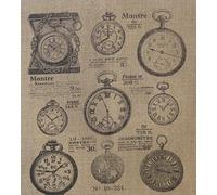 La Boîte à Broder COU039LN - Stoffa Stampata, Montres, Lino Naturale