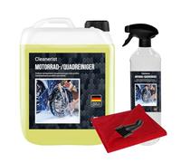 La bolla di sapone concentrato da 5 litri per moto/quad, con flacone spray e panno in microfibra e rubinetto di scarico, per motocross.