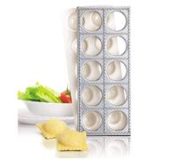 La Bonne Graine Pasta Party N7893 - Piastra e pressa con 10 stampi per Ravioli di Forma Quadrata, Misura Grande