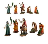 La Borriquita Gesù Entrata In Gerusalemme 5 Figure 10,5 Cm. Set In Resina Pasqua