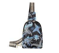 La borsa a tracolla leggera della stella marina di scintillio blu alla moda insacca la borsa a tracolla leggera per il