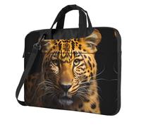 La borsa a tracolla per computer portatile con stampa leopardata dagli occhi profondi, facile da usare quando si viaggia per affari