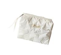 La borsa cosmetica di grande capacità con le cerniere ha impresso la farfalla progetta il sacchetto organizzato dell'articoli da toeletta di viaggio dei sacchetti di trucco del poliestere, bianco