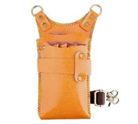 la borsa del parrucchiere, Borsa porta attrezzi da salone in vera pelle di mucca, impermeabile, regolabile, con tracolla, for forbici e pettini, confezione da 6, multicolore.(S.)
