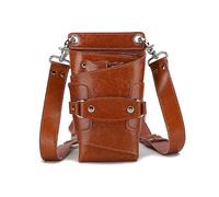 la borsa del parrucchiere, Cintura con fondina for forbici da barbiere, 7 tasche, multicolore(Brown)