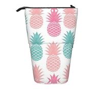 La borsa di matita permanente telescopica colorata della stampa dell'ananas/sta sulla borsa della cancelleria/borsa di trucco/caso di stoccaggio, Nero , Taglia unica