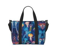 La borsa di totalizzatore di viaggio impermeabile colorata della stampa delle meduse, porta il borsone del weekender per la notte della palestra