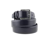 La Bottega del Calzolaio Cintura in pelle di vitello blu semi lucida da uomo per cerimonie elegante artigianale made in Italy (130 cm (56/58 EU))