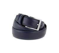 La Bottega del Calzolaio Cintura uomo in pelle classica modello da sposo made in Italy 3,5 cm (125 cm (54/56 EU), Blu)