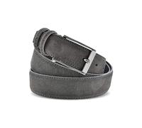 La Bottega del Calzolaio Cintura uomo in pelle scamosciata grigio, artigianale, made in italy, 3,5 cm. (115 cm (46/48-48/50 EU))