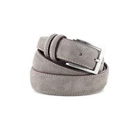 La Bottega del Calzolaio Cintura uomo in pelle scamosciata tortora, artigianale, made in italy, 3,5 cm. (105 cm (40/42 EU))