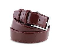 La Bottega del Calzolaio Cintura uomo in pelle vitello spazzolato, vernice bordeaux, artigianale, made in italy, 3,5 cm. (115 cm (46/48-48/50 EU))
