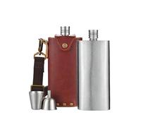 la bottiglia per gli uomini, Fiaschetta in titanio puro da 500 ml con imbuto multicolore for viaggi, campeggio, escursionismo e attività all'aperto(Silver)