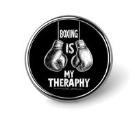 La boxe è la mia terapia. Spilla rotonda smaltata, distintivo da bavero, gioiello decorativo per zaino e cappelli.