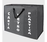La Briantina Borsa Salvaspazio Ecobag per Raccolta Differenziata, 3 Scomparti Carta Vetro Plastica, 60x32x48 cm, Poliestere