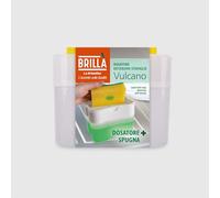La Briantina Dosatore Detersivo Piatti Vulcano con Spugna Inclusa - Pratico, Igienico e Antispreco, Dispenser in Plastica con Spugna Sintetica