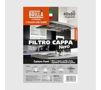 La Briantina Filtro Cappa Universale da Cucina - 40x80 cm, Nero, Monouso, Facile da Ritagliare - Poliestere e Resina Acrilica, Cattura Fumi e Vapori