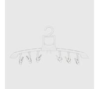 La Briantina Furbo Small 6 Pinze - Appendibiancheria Compatto Estensibile con Bracci Richiudibili per Calzini e Piccoli Indumenti, Uso come Ometto, in Plastica e Ferro