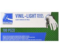 La Briantina Guanti Monouso in Vinile Vinil-Light, Confezione da 100 Pezzi, Misura Piccola 6-6½, Talcati