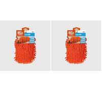 La Briantina Guanto Spolvero Fly Maxi Microfibra 2 in 1 - Lato Millepunte Cattura Polvere e Lato Liscio Lucidante - Ambidestro, Taglia Unica con Polsino - per Casa e Interni Auto (Confezione da 2)