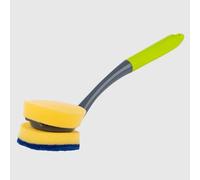 La Briantina Lavapiatti Spugna Abrasiva - Manico Ergonomico, Doppia Superficie Morbida e Abrasiva, Ideale per Stoviglie e Prelavaggio