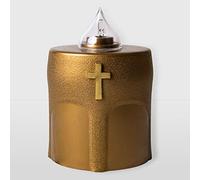 La Briantina Lumino Elettrico a Led Benedicto Gold, Durata 150 Giorni, Dorato con Croce e Luce Intermittente, 11x8x6 cm