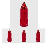 La Briantina Lumino Elettrico a Led con Supporto Adesivo, Durata 120 Giorni, Rosso con Luce Blu Intermittente, 10xø3.5 cm (Confezione da 4)