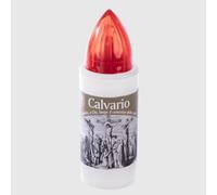 La Briantina Lumino Elettrico Calvario Bianco per Loculo - Luce Fissa Rossa, Uso Esterno, Resistente alle Intemperie - Batterie Incluse - Durata 180 Giorni - Ø 3 cm x H 9,5 cm