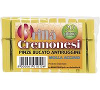 La Briantina Mollette da Bucato Cremonesi in Plastica Resistente e Metallo Zincato, Antiruggine e Antimuffa, 20 Pezzi