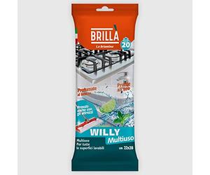 La Briantina Panni Veline Catturapolvere Usa e Getta Willy, Multiuso, 20 Pezzi, 22x28 cm, Profumo Limone