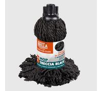 La Briantina Ricambio Mop Treccia Black in Microfibra 150 g - Efficace e Resistente per Ogni Pavimento - Filetto universale, 30 cm