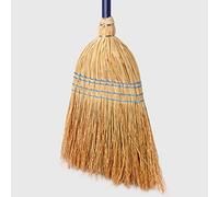 La Briantina Scopa da Esterno in Saggina Ecoblue per Giardino e Pavimenti Industriali, 4 Fili di Legatura, Manico in Legno da 95 cm