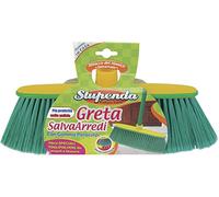 La Briantina Scopa per Interni Greta Salvarredi con Bordo Paracolpi, Setole Micropiumate Cattura Polvere, per Tutti i Pavimenti di Casa, Larghezza 34 cm