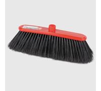 La Briantina Scopa per Interni Madeleine con Fibre Morbide Piumate in PVC Nero, Assicella in Plastica Rossa, Filetto Italiano